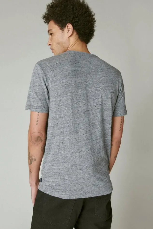 Men Lucky Brand Shirts and Tops Linen Pocket Crew Black Iris
