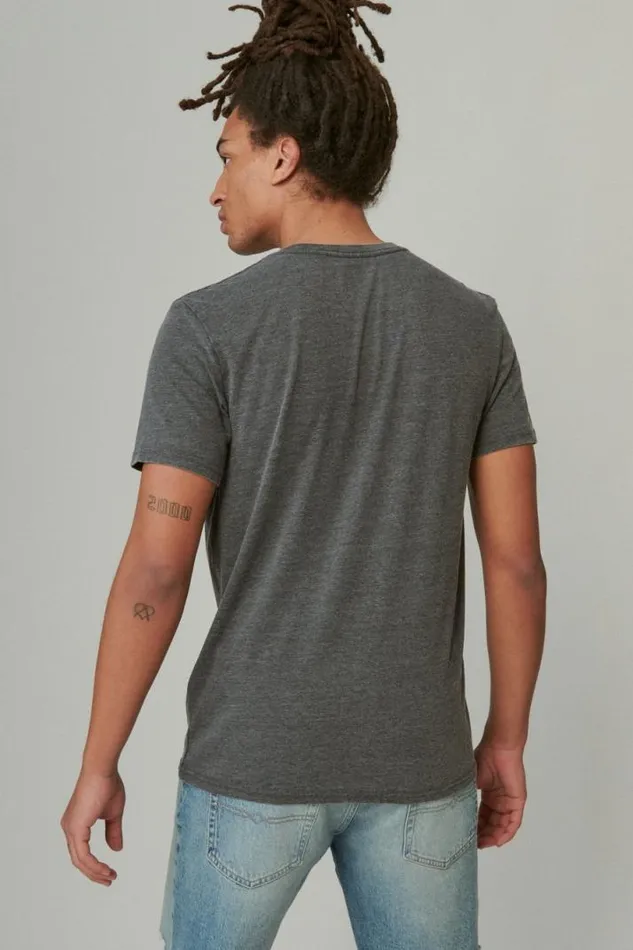 Men Lucky Brand Shirts and Tops Venice Burnout Crew Neck Tee Jet Black