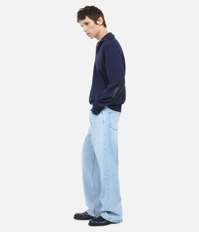 Men Navy Blue Wool Sweater THE KOOPLES Sweaters