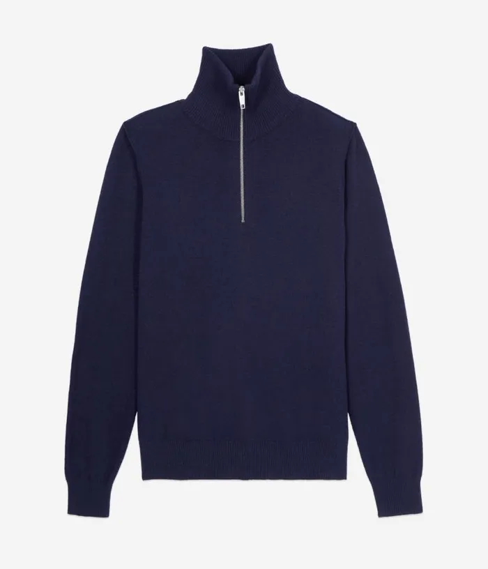 Men Navy Blue Wool Sweater THE KOOPLES Sweaters