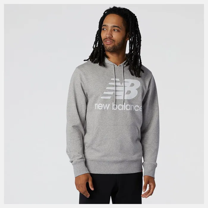 Men NB Essentials Pullover Hoodie Athletic Grey New Balance Hoodies and Sweatshirts