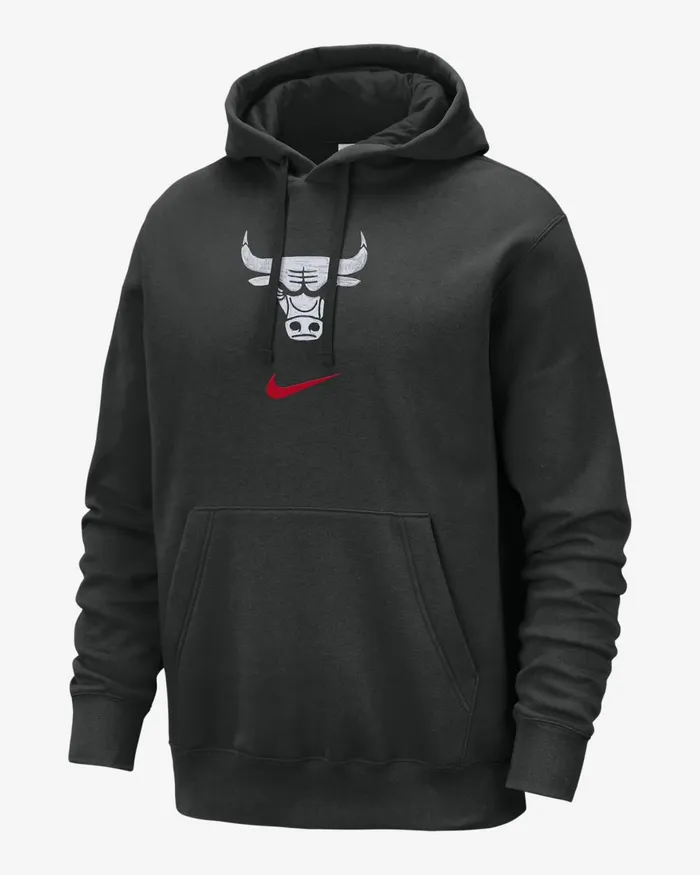 Men Nike Hoodies And Sweatshirts Chicago Bulls Club Fleece City Edition Black
