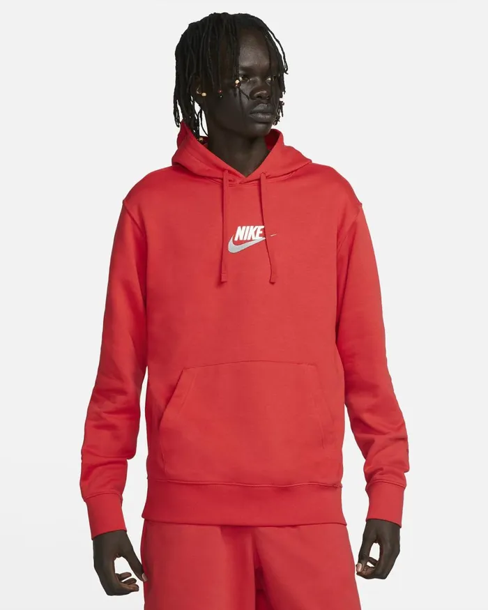 Men Nike Hoodies And Sweatshirts Club University Reduniversity Red