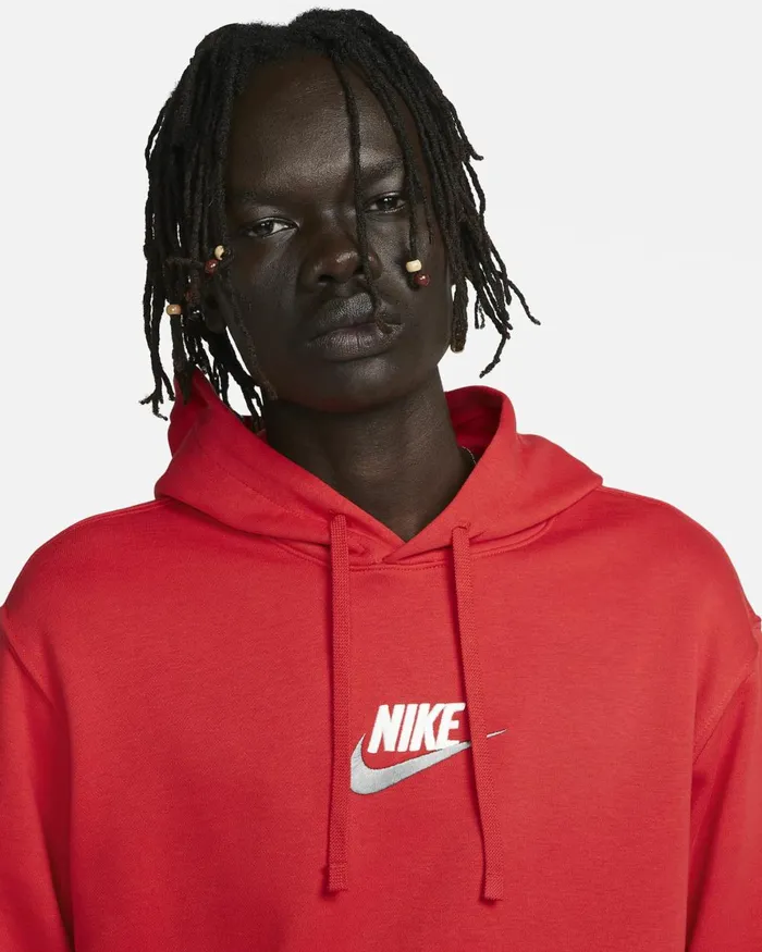 Men Nike Hoodies And Sweatshirts Club University Reduniversity Red