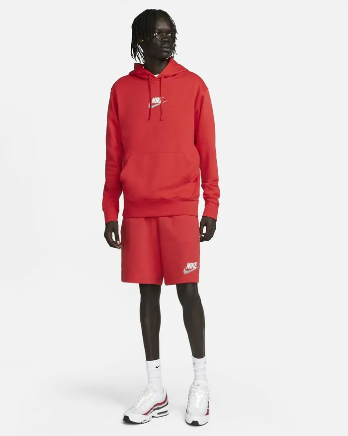 Men Nike Hoodies And Sweatshirts Club University Reduniversity Red