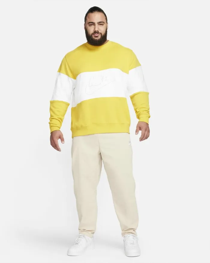 Men Nike Hoodies And Sweatshirts Club Vivid Sulphurwhite