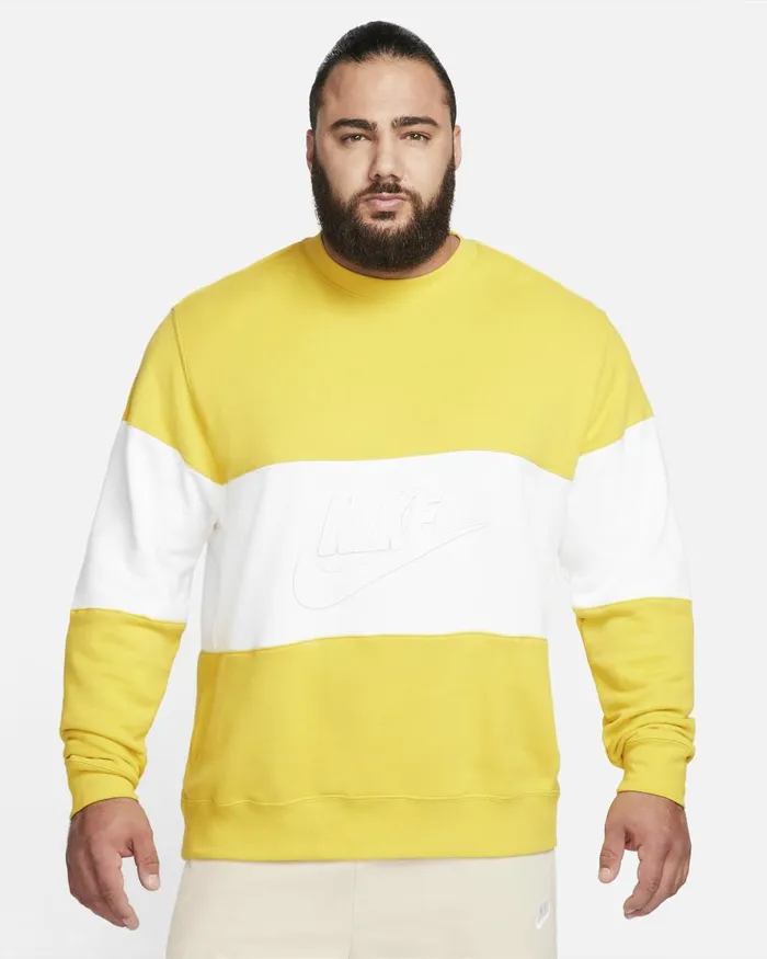 Men Nike Hoodies And Sweatshirts Club Vivid Sulphurwhite