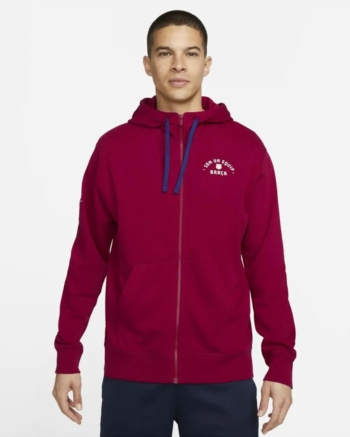 Men Nike Hoodies And Sweatshirts FC Barcelona Noble Reddeep Royal Bluepale Ivory