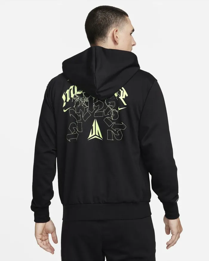 Men Nike Hoodies And Sweatshirts Ja Standard Issue Blacklime Blast