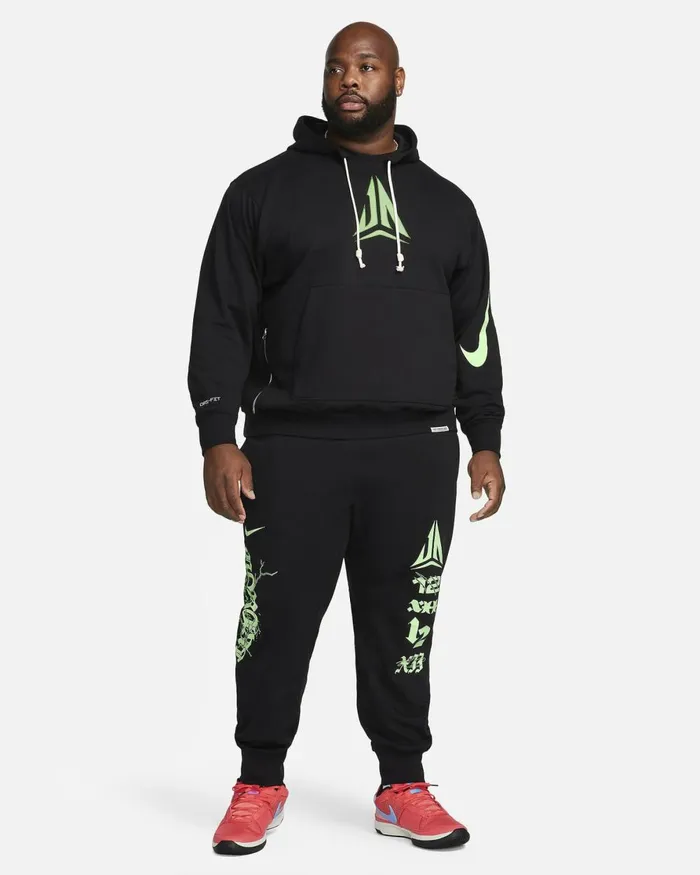 Men Nike Hoodies And Sweatshirts Ja Standard Issue Blacklime Blast