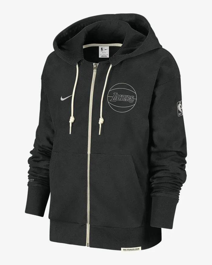 Men Nike Hoodies And Sweatshirts Los Angeles Lakers Standard Issue Blackpale Ivorylight Iron Ore