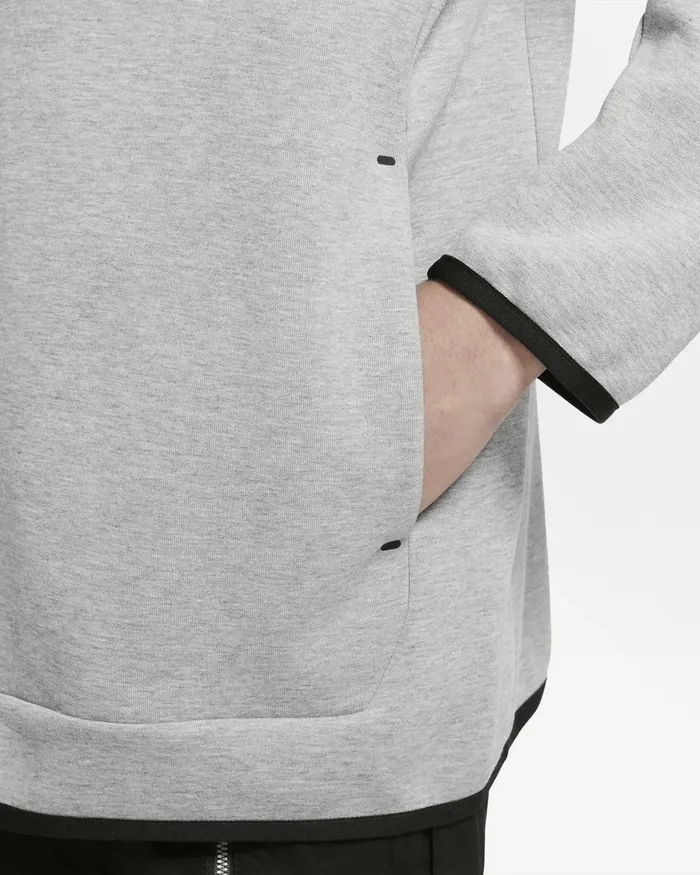 Men Nike Hoodies And Sweatshirts Sportswear Tech Fleece Dark Grey Heatherblack
