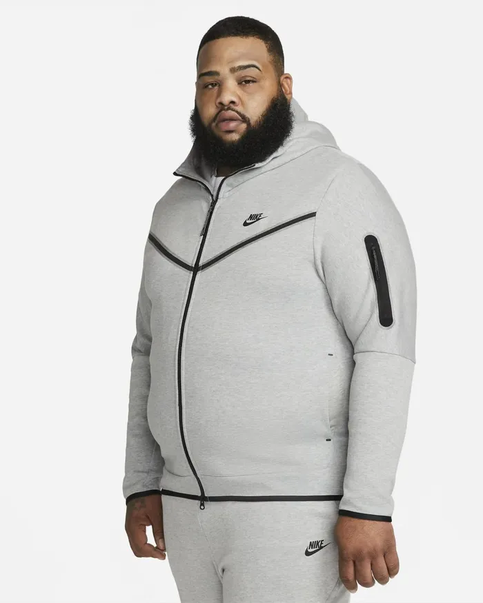 Men Nike Hoodies And Sweatshirts Sportswear Tech Fleece Dark Grey Heatherblack