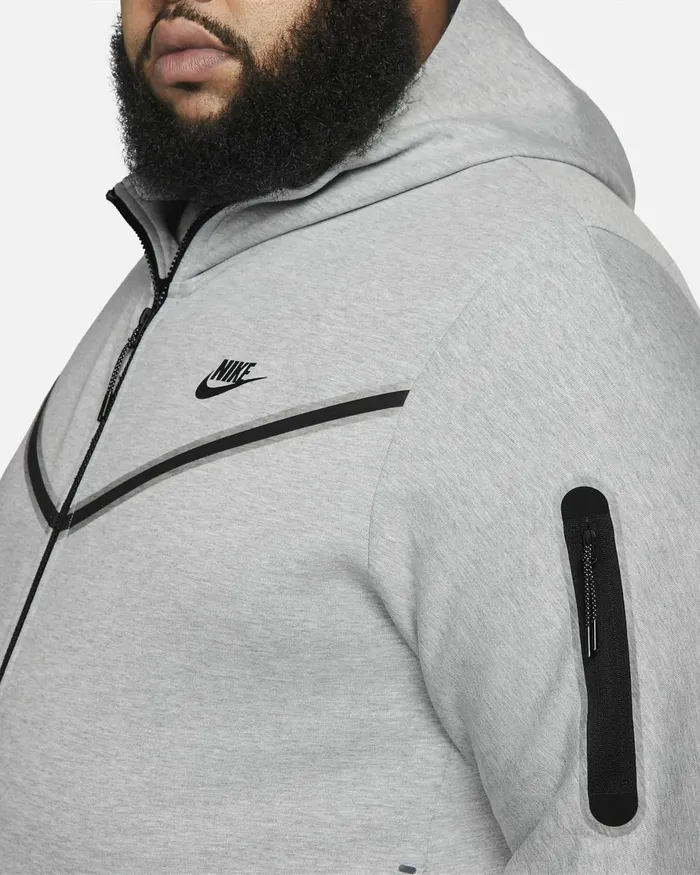 Men Nike Hoodies And Sweatshirts Sportswear Tech Fleece Dark Grey Heatherblack