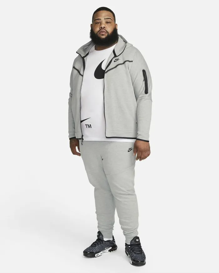 Men Nike Hoodies And Sweatshirts Sportswear Tech Fleece Dark Grey Heatherblack