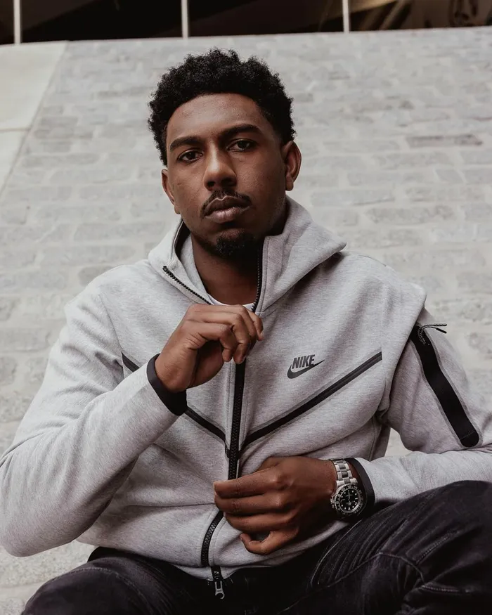 Men Nike Hoodies And Sweatshirts Sportswear Tech Fleece Dark Grey Heatherblack