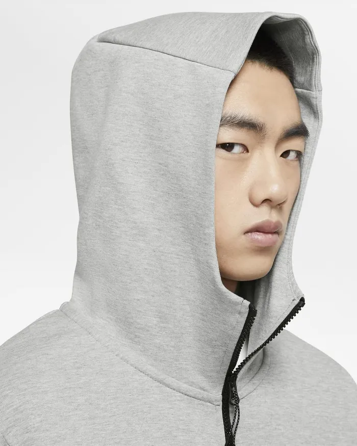 Men Nike Hoodies And Sweatshirts Sportswear Tech Fleece Dark Grey Heatherblack