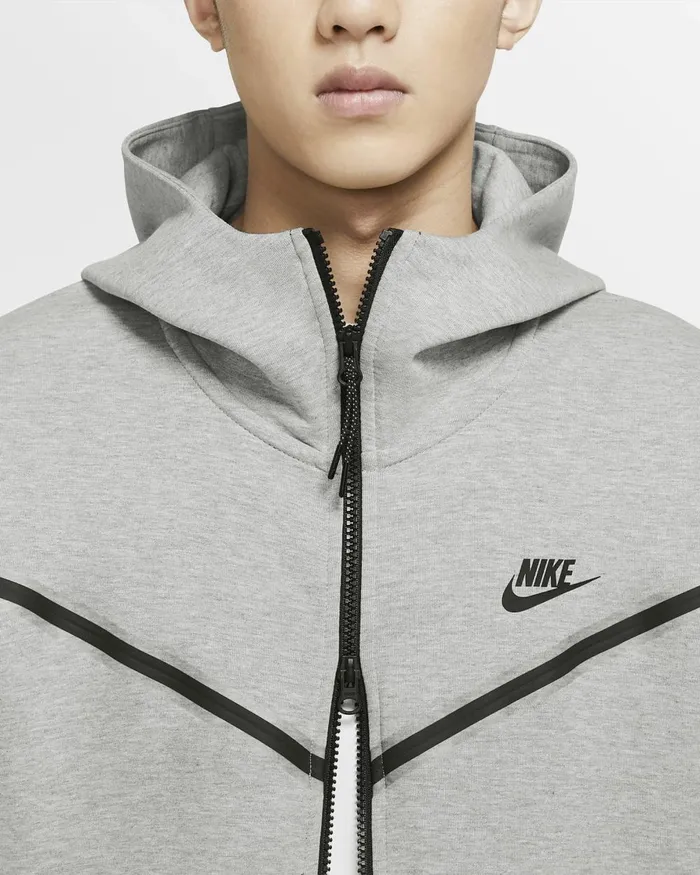 Men Nike Hoodies And Sweatshirts Sportswear Tech Fleece Dark Grey Heatherblack