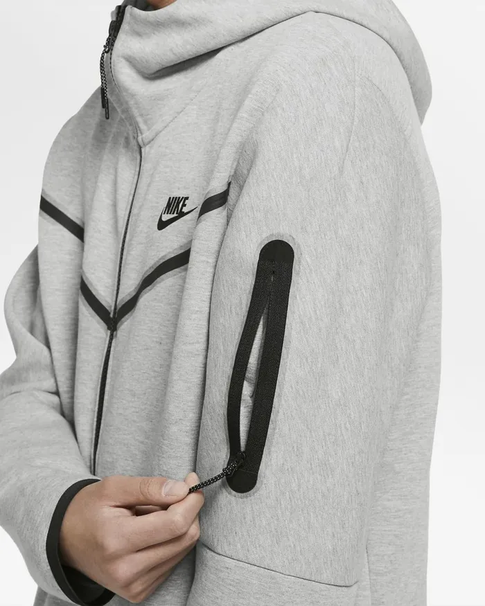 Men Nike Hoodies And Sweatshirts Sportswear Tech Fleece Dark Grey Heatherblack