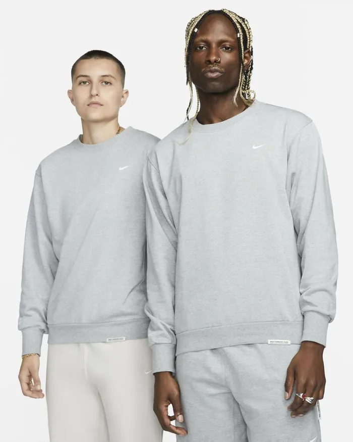 Men Nike Hoodies And Sweatshirts Standard Issue Dark Grey Heatherpale Ivory