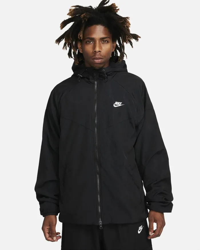 Men Nike Jackets Sportswear Windrunner Blackwhite