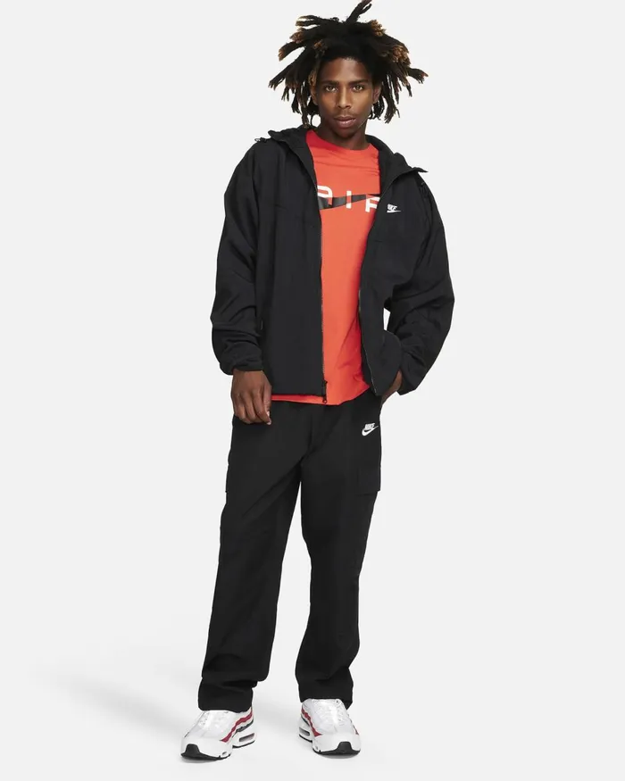 Men Nike Jackets Sportswear Windrunner Blackwhite