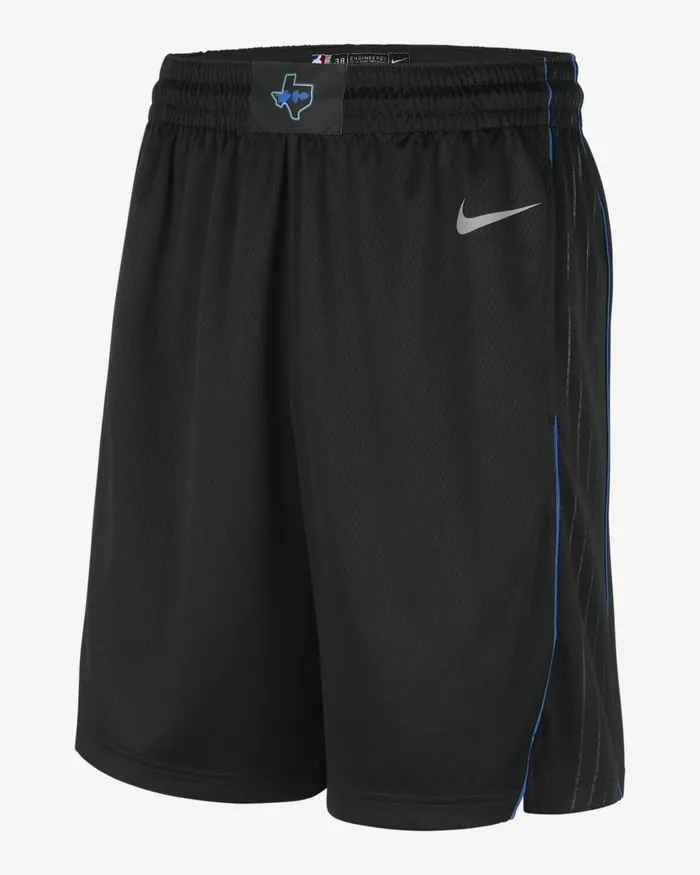 Men Nike Shorts Dallas Mavericks 202324 City Edition Blackflat Silver