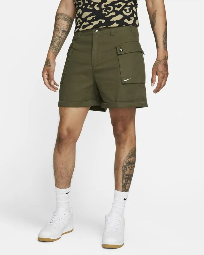 Men Nike Shorts Life Cargo Khakiwhite