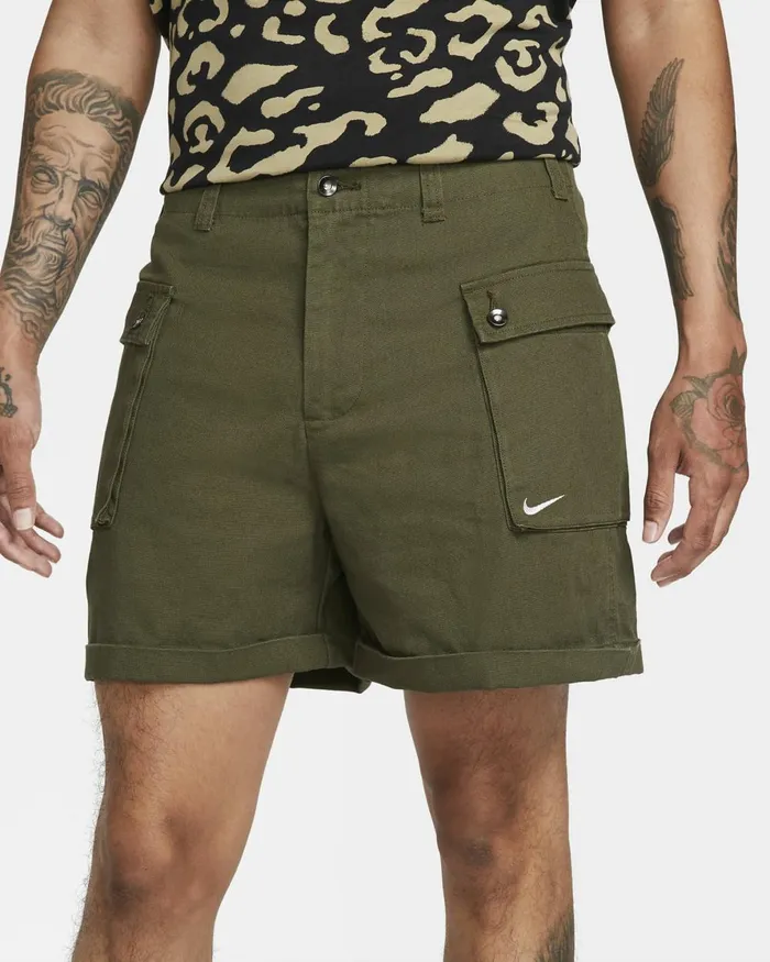 Men Nike Shorts Life Cargo Khakiwhite