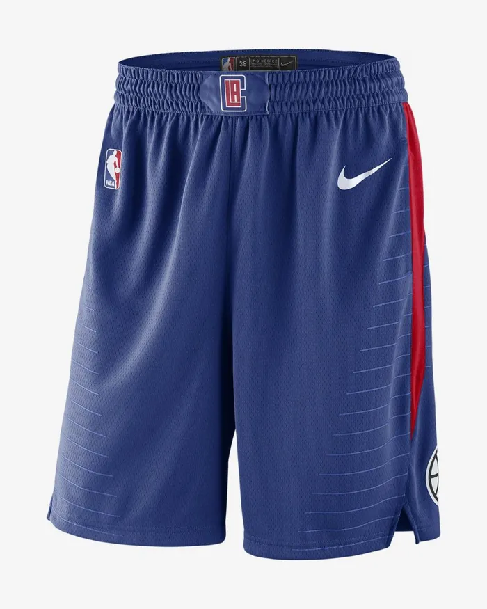 Men Nike Shorts Los Angeles Clippers Icon Edition Rush Bluewhiteuniversity Redwhite