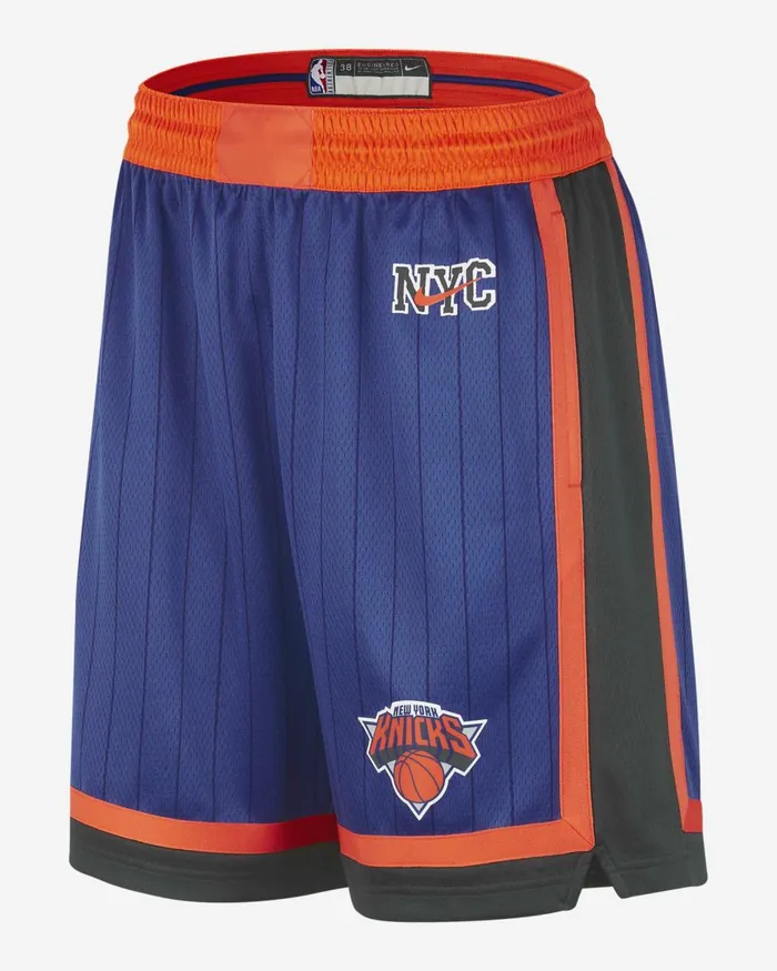 Men Nike Shorts New York Knicks 202324 City Edition Rush Bluebrilliant Orange
