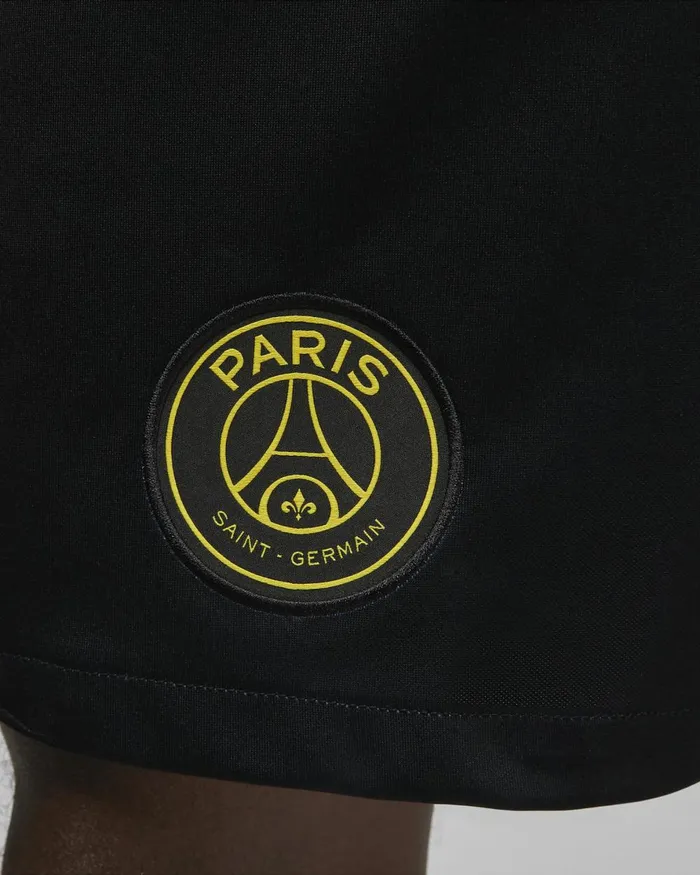 Men Nike Shorts Paris SaintGermain 202223 Stadium Fourth Blacktour Yellowtour Yellow