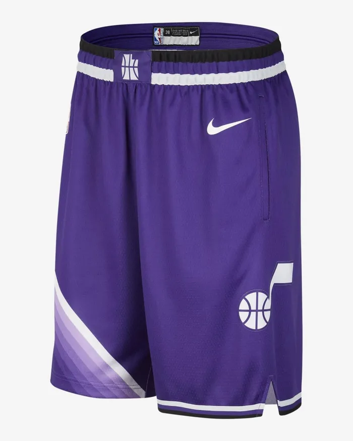 Men Nike Shorts Utah Jazz 202324 City Edition Field Purplewhite