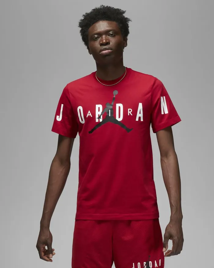 Men Nike Tops And TShirts Jordan Air Gym Redblackwhite