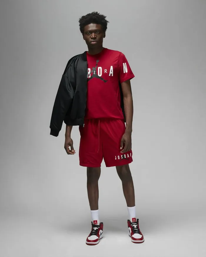 Men Nike Tops And TShirts Jordan Air Gym Redblackwhite