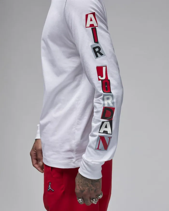Men Nike Tops And TShirts Jordan Brand Whitegym Red