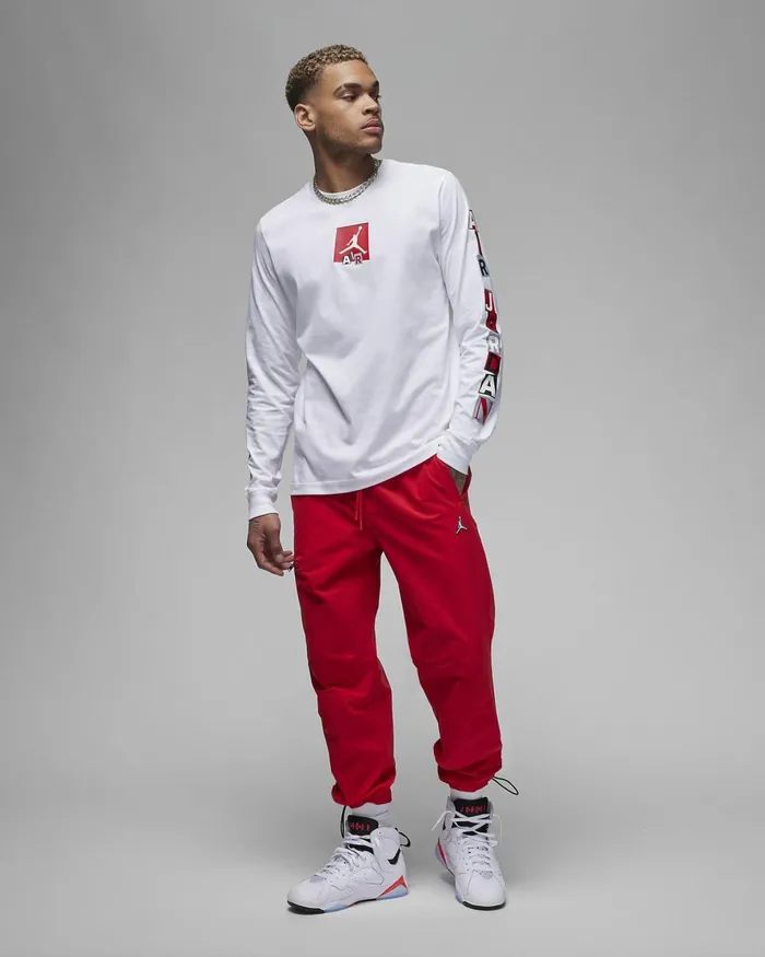 Men Nike Tops And TShirts Jordan Brand Whitegym Red