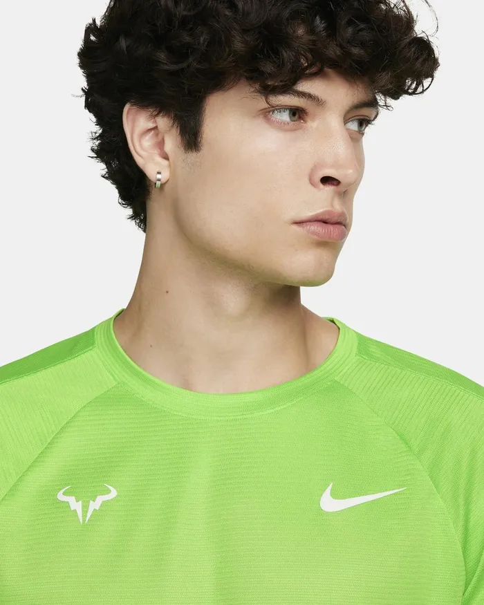 Men Nike Tops And TShirts Rafa Challenger Action Greenlight Lemon Twistwhite