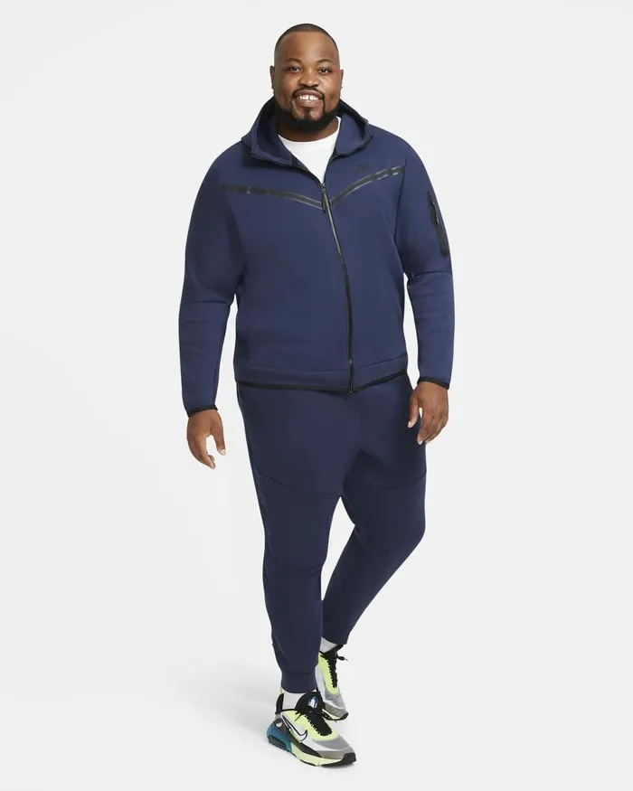 Men Nike Trousers And Tights Sportswear Tech Fleece Midnight Navyblack