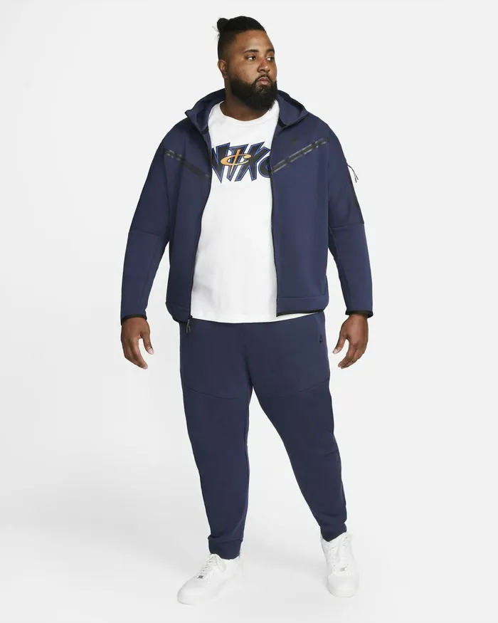 Men Nike Trousers And Tights Sportswear Tech Fleece Midnight Navyblack