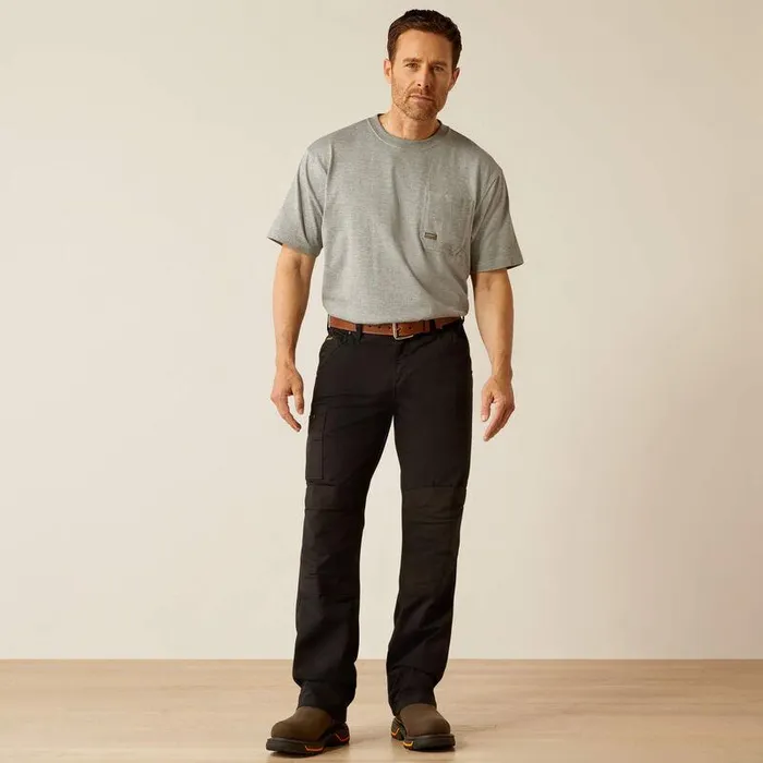 Men Pants and Shorts Ariat Rebar M7 Slim Cordura Twill Cargo Straight Pant Black