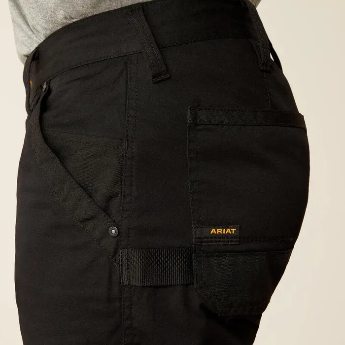 Men Pants and Shorts Ariat Rebar M7 Slim Cordura Twill Cargo Straight Pant Black