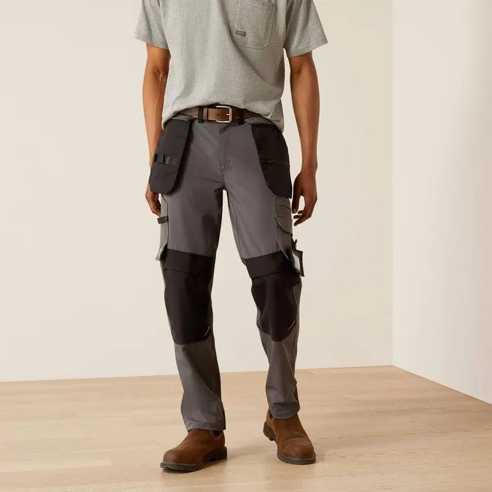 Men Pants and Shorts Ariat Rebar M7 Slim Dynamic Utility Straight Pant Charcoal