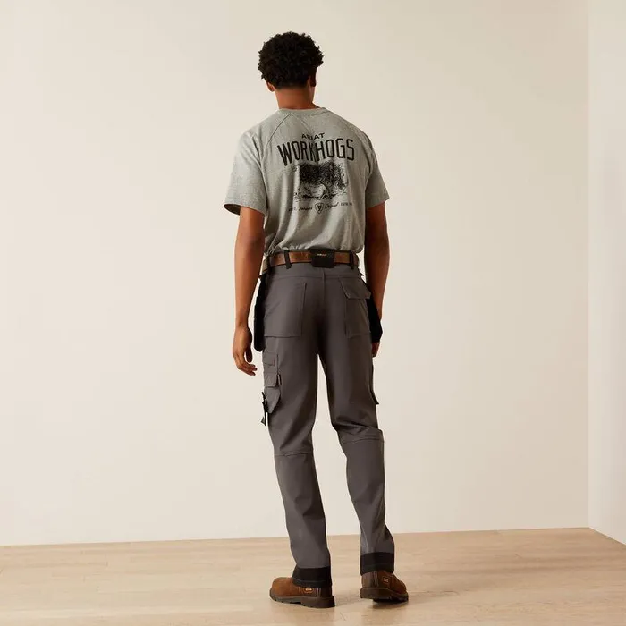Men Pants and Shorts Ariat Rebar M7 Slim Dynamic Utility Straight Pant Charcoal