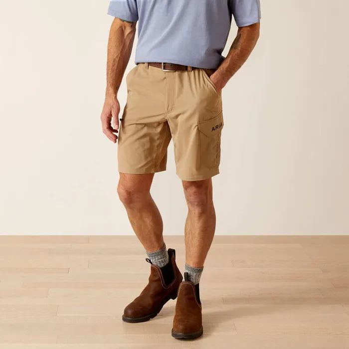 Men Pants and Shorts Ariat Rebar WorkFlow Ultralight Short Field Khaki