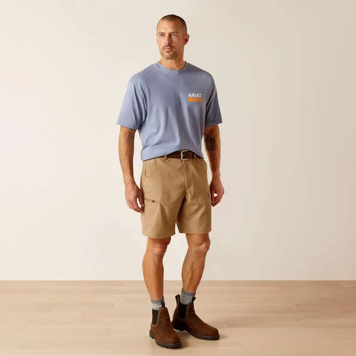 Men Pants and Shorts Ariat Rebar WorkFlow Ultralight Short Field Khaki