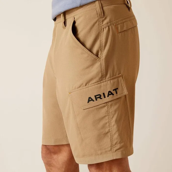 Men Pants and Shorts Ariat Rebar WorkFlow Ultralight Short Field Khaki