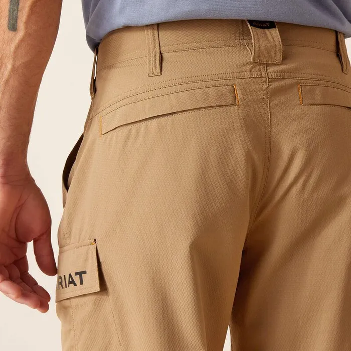 Men Pants and Shorts Ariat Rebar WorkFlow Ultralight Short Field Khaki