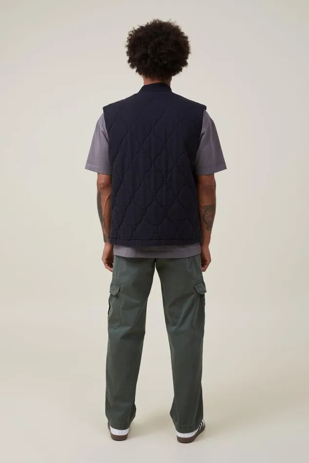 Men Pants Cotton On Tactical Cargo Pant Vintage Army Green Herringbone