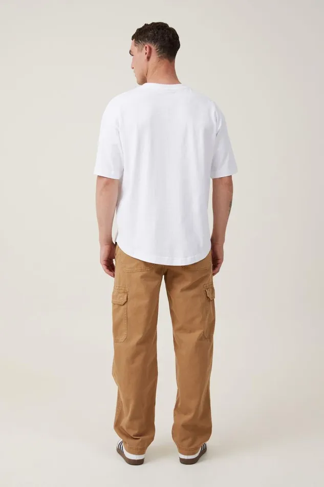 Men Pants Cotton On Tactical Cargo Pant Vintage Tobacco Herringbone